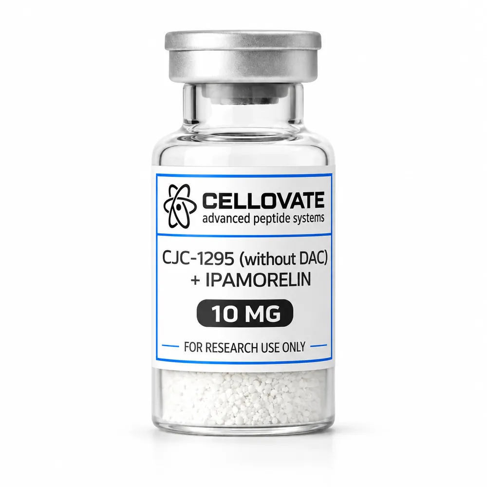 CJC-1295 + Ipamorelin 10mg vial — Cellovate research peptide