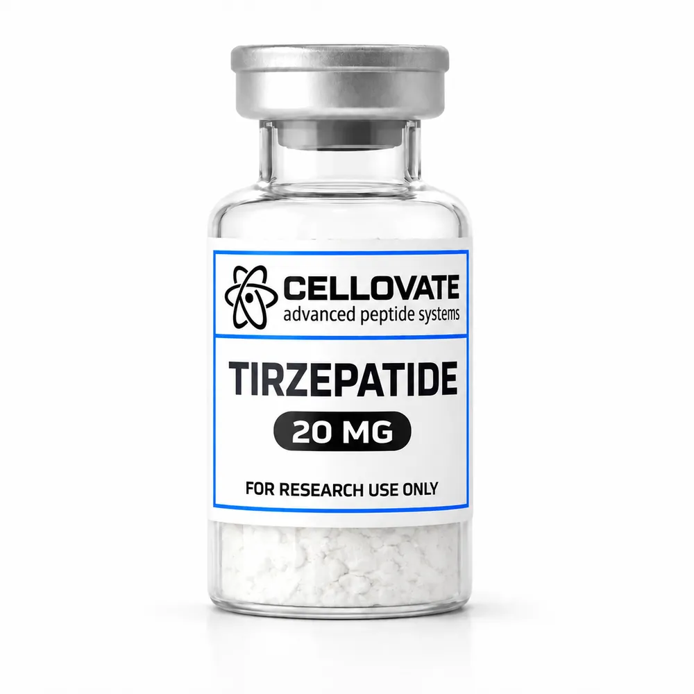 Tirzepatide 20mg vial — Cellovate research peptide